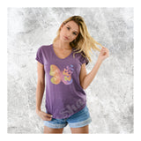 V-Neck Tee Butterflies Emerge & Fly