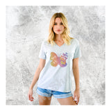 V-Neck Tee Butterflies Emerge & Fly