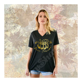 V-Neck Tee Pumpkin Give Thanks