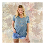 V-Neck Tee Pumpkin Give Thanks
