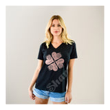 V-Neck Tee Clover Of Roses