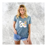 V-Neck Tee Butterflies Emerge & Fly