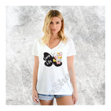 V-Neck Tee Butterflies Emerge & Fly