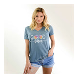 V-Neck Tee Good Vibes Sunglasses