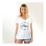 V-Neck Tee Hopes Flower and Leaves