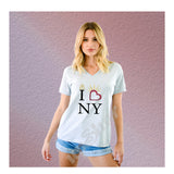 V-Neck Tee I Love NY Liberty Torch