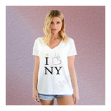 V-Neck Tee I Love NY Liberty Torch
