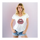 V-Neck Tee Lips