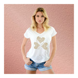 V-Neck Tee Live, Love, Laugh Hearts