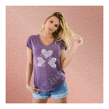 V-Neck Tee Live, Love, Laugh Hearts