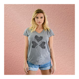 V-Neck Tee Live, Love, Laugh Hearts