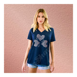 V-Neck Tee Live, Love, Laugh Hearts