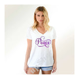V-Neck Tee Peace Word