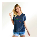 V-Neck Tee Peace Word