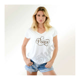 V-Neck Tee Peace Word