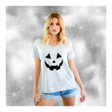V-Neck Tee Pumpkin Bad Face
