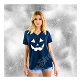 V-Neck Tee Pumpkin Bad Face