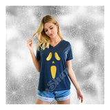 V-Neck Tee Scary Face