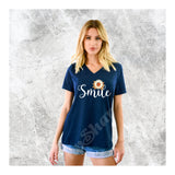 V-Neck Tee Smile Sunflower