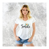 V-Neck Tee Smile Sunflower