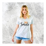V-Neck Tee Smile Sunflower