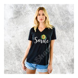V-Neck Tee Smile Sunflower