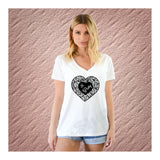 V-Neck Tee So Pretty Heart
