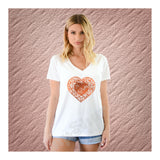 V-Neck Tee So Pretty Heart