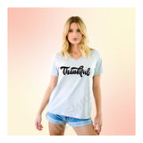 V-Neck Tee Thankful