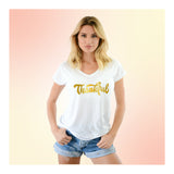 V-Neck Tee Thankful