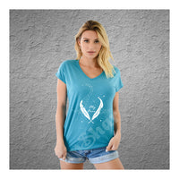 V-Neck Tee Feather Fly Free