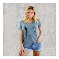 V-Neck Tee Feather Seagull