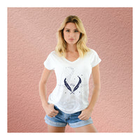 V-Neck Tee Feather Try